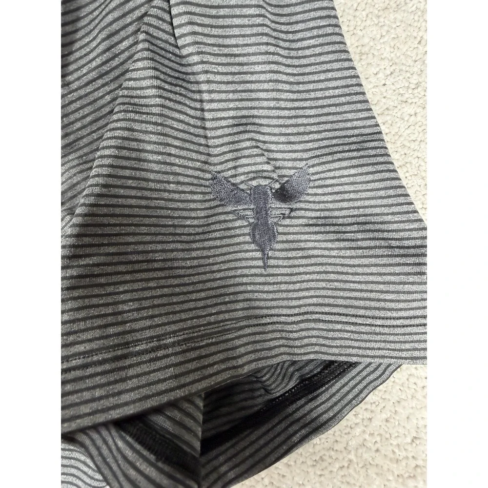 Nike Tiger Woods Polo Shirt XL Gray Golf Dri Fit Performance Striped Hornets**